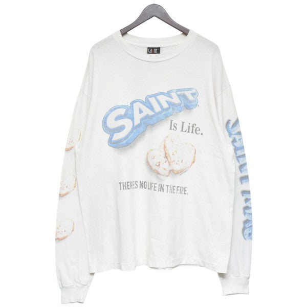 SAINT MICHAEL×Shermer ACADEMY 2024AW LS Tee Heart Ckie プリントロングスリーブTシャツ SM-YS1-0000-C39 古着・中古-1枚目のアイテム画像