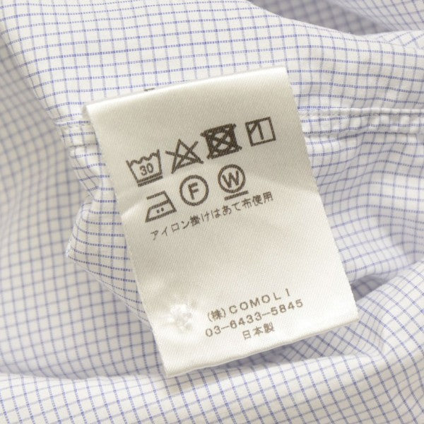 COMOLI 2021SS ポプリンシャツ チェックシャツ T01-02004 古着・中古-7枚目のアイテム画像