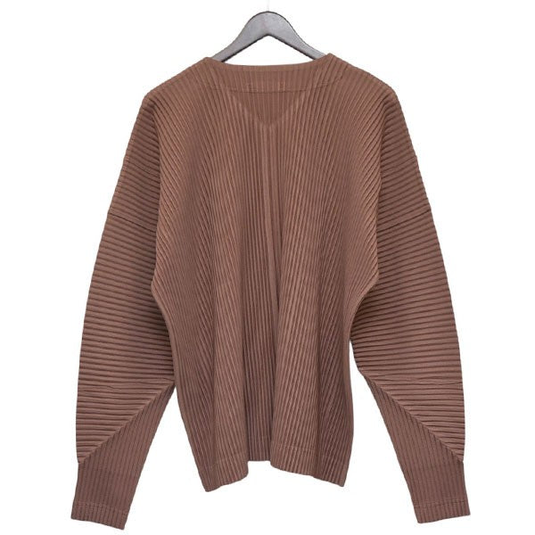 Vネックジップアッププリーツブルゾン　カーディガン