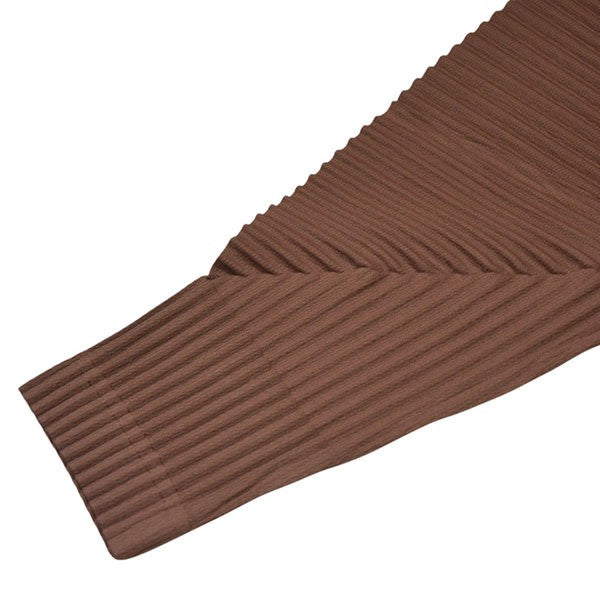 Vネックジップアッププリーツブルゾン　カーディガン