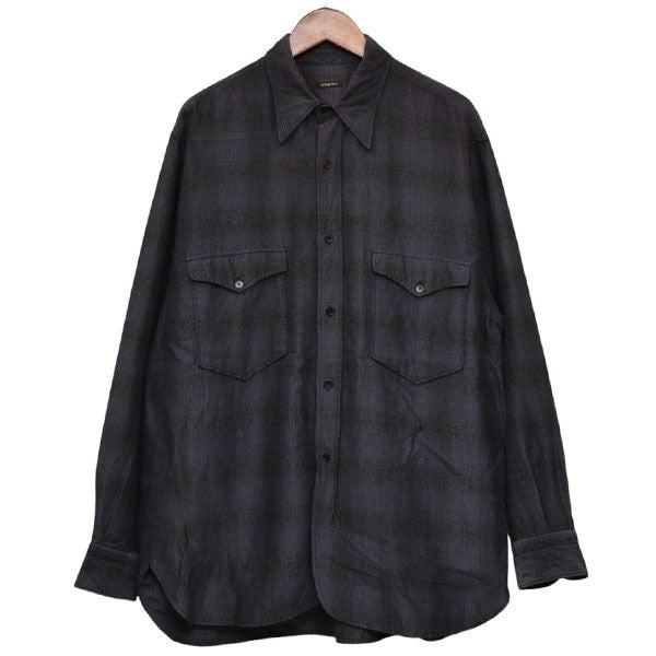 COMOLI 2021AW ウールシルク ワークシャツ チェックシャツ U03-02010 古着・中古-1枚目のアイテム画像