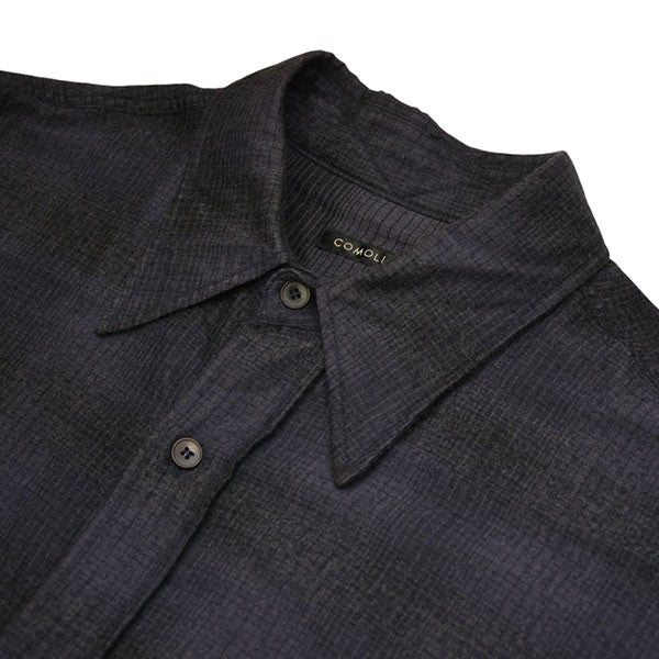 COMOLI 2021AW ウールシルク ワークシャツ チェックシャツ U03-02010 古着・中古-3枚目のアイテム画像