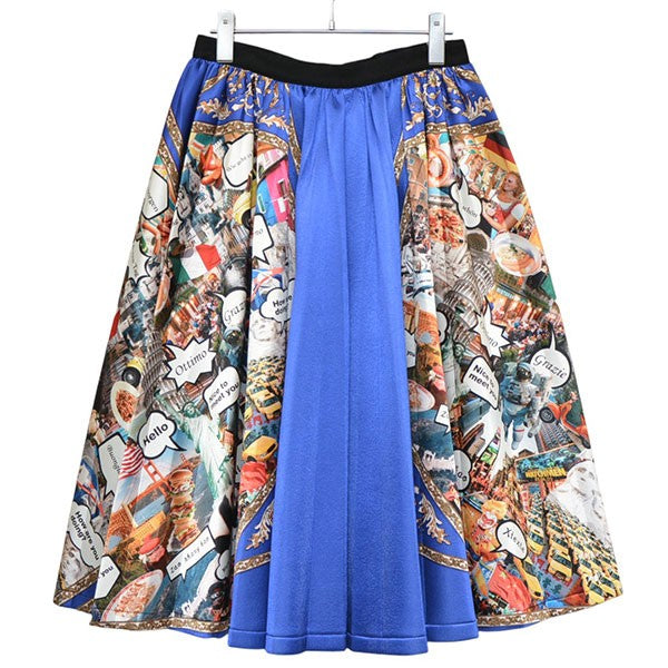 tricot COMME des GARCONS 2015AW スカーフ柄ボリュームスカート TP-S201 古着・中古-1枚目のアイテム画像