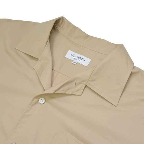 コットンシルクツイルオープンカラーシャツ　開襟シャツ　860740