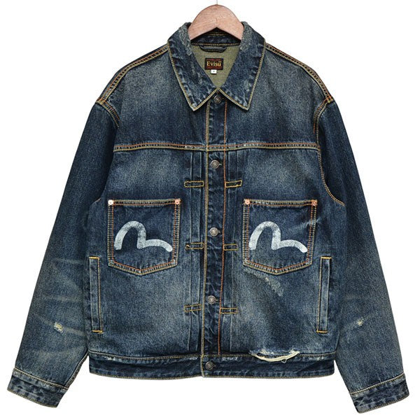EVISU×GDC 2025AW ウォッシュド リラックスフィット デニムジャケット Gジャン ジージャン 2EAGDM5DJ6430RXDN 古着・中古-1枚目のアイテム画像