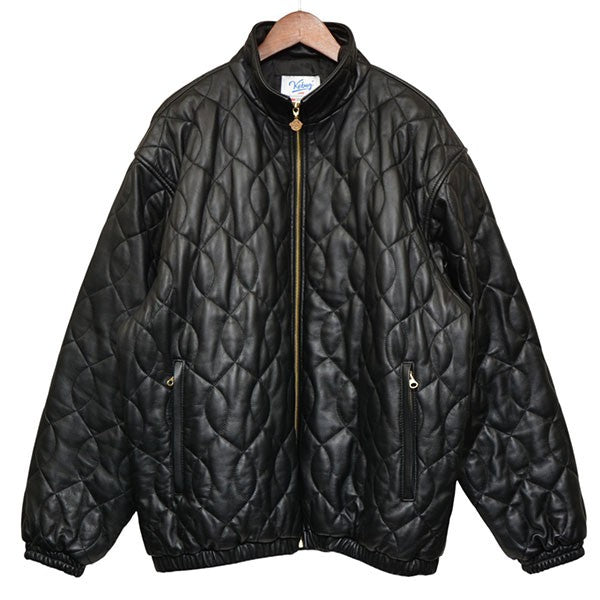 KEBOZ(ケボズ) スタンドカラーキルティングレザージャケット ブラック