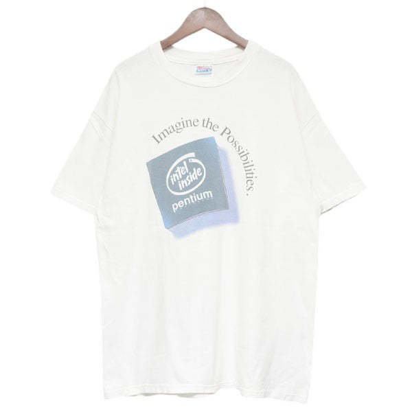 VINTAGE 1990年代 INTEL PENTIUM T-SHIRT インテルプリントTシャツ 企業Tシャツ 古着・中古-1枚目のアイテム画像