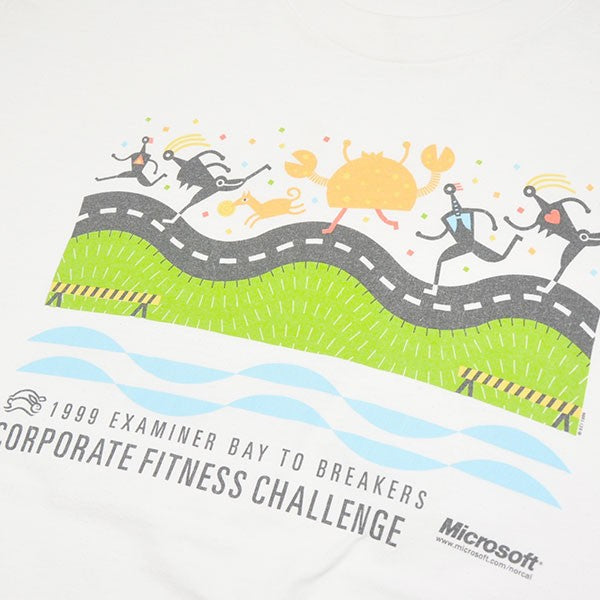 VINTAGE 1990年代 USA MADE Microsoft FITNESS CHALLENGE T-SHIRT マイクロソフトプリントTシャツ 企業Tシャツ 古着・中古-4枚目のアイテム画像
