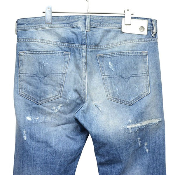 BUSTER　クラッシュ加工デニムパンツ　ダメージジーンズパンツ