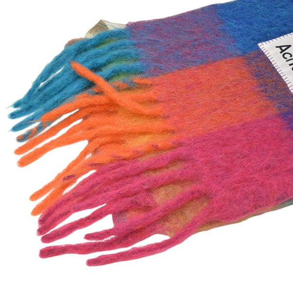 モヘアチェックスカーフ　大判マフラー　CA0084-