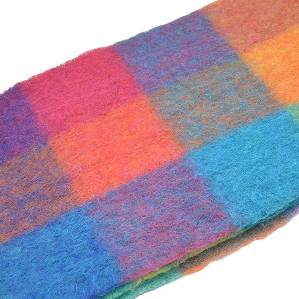 モヘアチェックスカーフ　大判マフラー　CA0084-