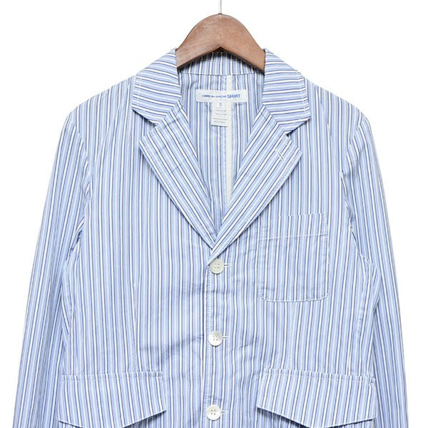 COMME des GARCONS SHIRT 2015SS シャツ地ストライプテーラードジャケット シングルテーラードジャケット S23172 古着・中古-4枚目のアイテム画像