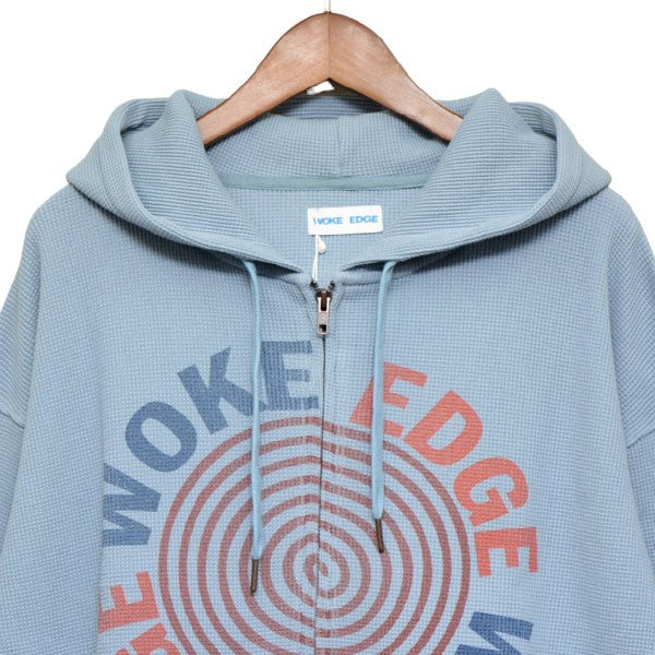 WOKE EDGE(ウォークエッジ) Washed Thermal Zip Hoodie サーマルジップ