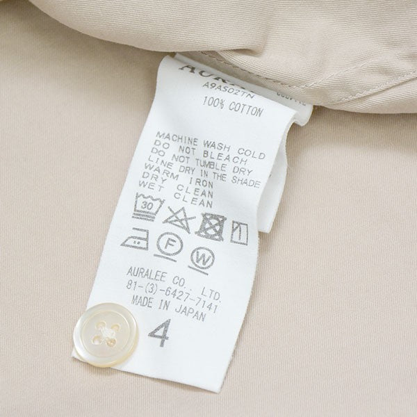 2019AW　WASHED FINX TWILL BIG SHIRTS　オーバーサイズシャツ　A9AS02TN