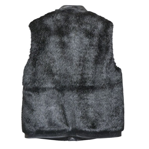 TUITACI 2022AW STAND COLLAR RIDERS FUR VEST スタンドカラーファーベスト T22AW-V01 古着・中古-2枚目のアイテム画像