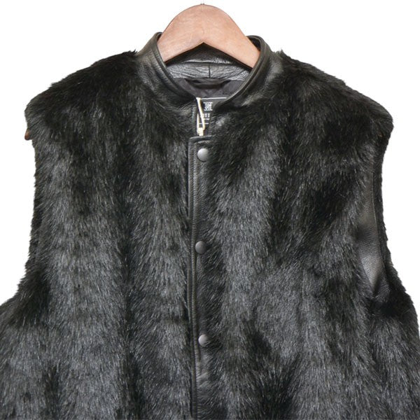 TUITACI 2022AW STAND COLLAR RIDERS FUR VEST スタンドカラーファーベスト T22AW-V01 古着・中古-4枚目のアイテム画像