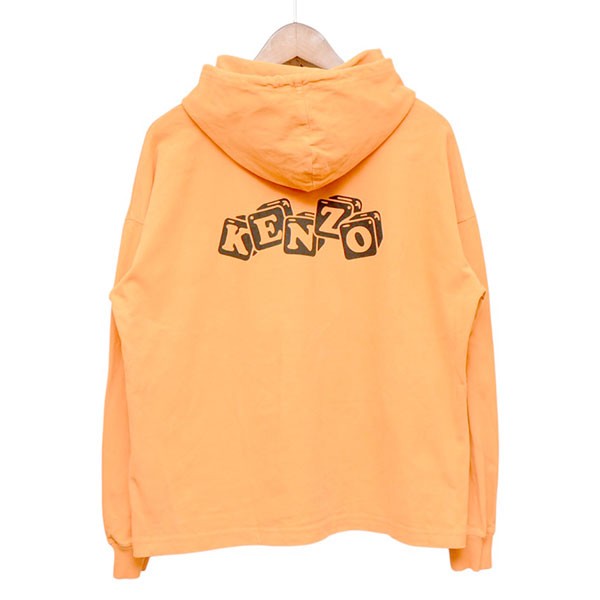 KENZO BOKE BOY TRAVELS クロップドプルオーバーパーカー ロゴプリントフーディ FD52TS0324SE 古着・中古-2枚目のアイテム画像