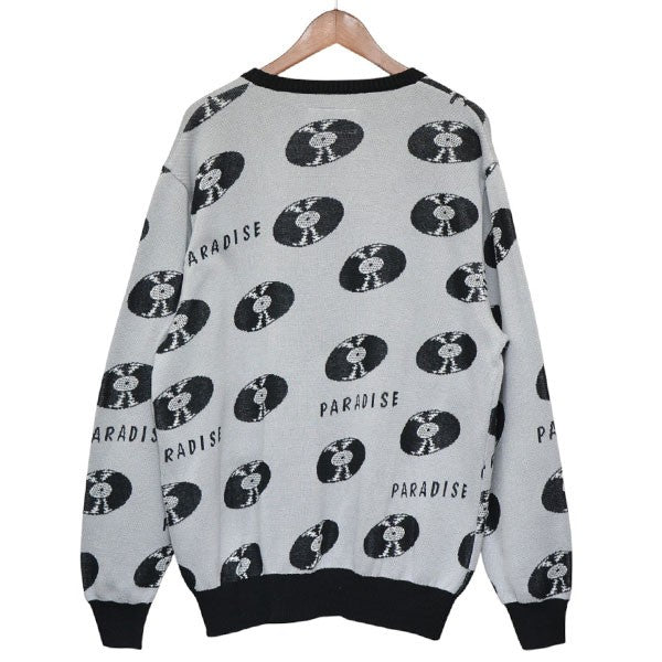 WACKO MARIA 2024SS RECORDS JACQUARD KNIT CARDIGAN レコードジャガードコットンニットカーディガン 24SS-WMK-KN17 古着・中古-2枚目のアイテム画像