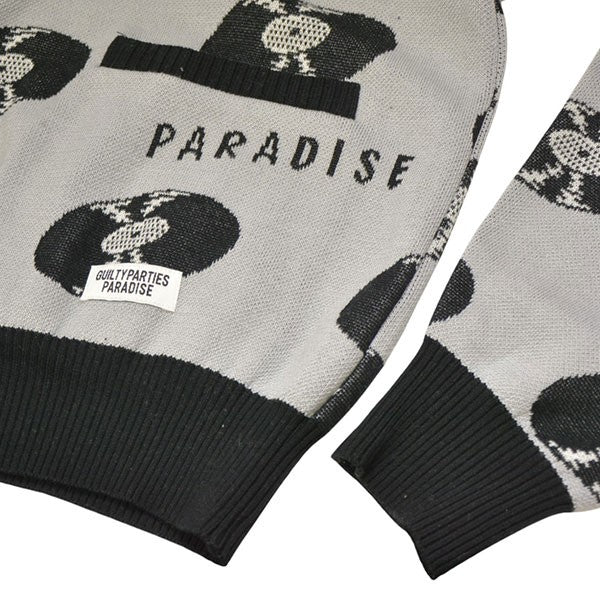 WACKO MARIA 2024SS RECORDS JACQUARD KNIT CARDIGAN レコードジャガードコットンニットカーディガン 24SS-WMK-KN17 古着・中古-4枚目のアイテム画像
