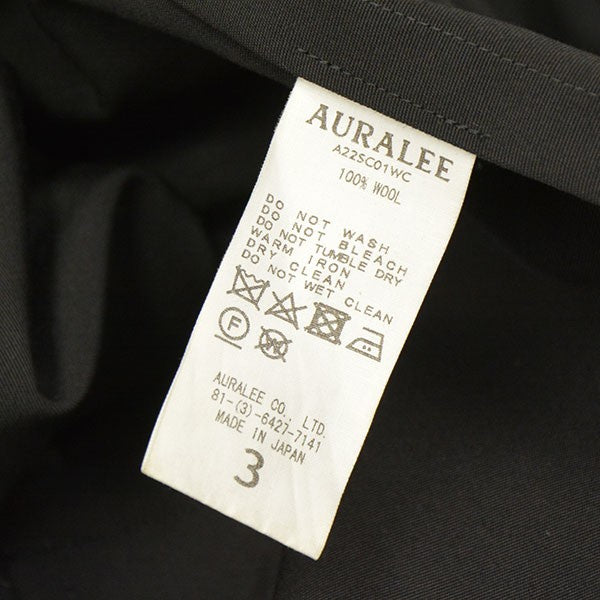 AURALEE WOOL MAX CANVAS SOUTIEN COLLAR COAT ステンカラーロングコート A22SC01WC 古着・中古-10枚目のアイテム画像