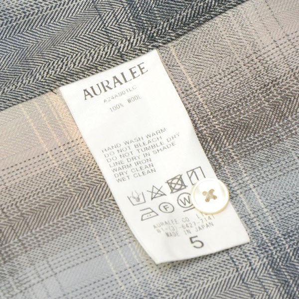 AURALEE 2024AW SUPER LIGHT WOOL CHECK SHIRT スーパーライトウールチェックシャツ A24AS01LC 古着・中古-6枚目のアイテム画像