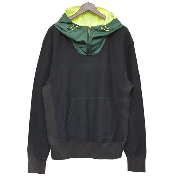 kolor／BEACON 2019AW MIX COTTON POLIESTER HOODY 異素材ハーフジップパーカー スウェット 19WBM-T09235S 古着・中古-1枚目のアイテム画像