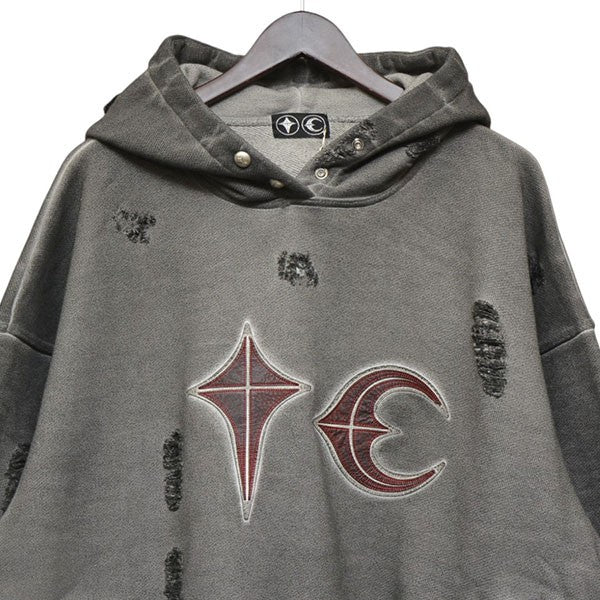 THUG CLUB Rock Hoodie ダメージ加工プルオーバーパーカー スウェット TC23TS0101 古着・中古-3枚目のアイテム画像