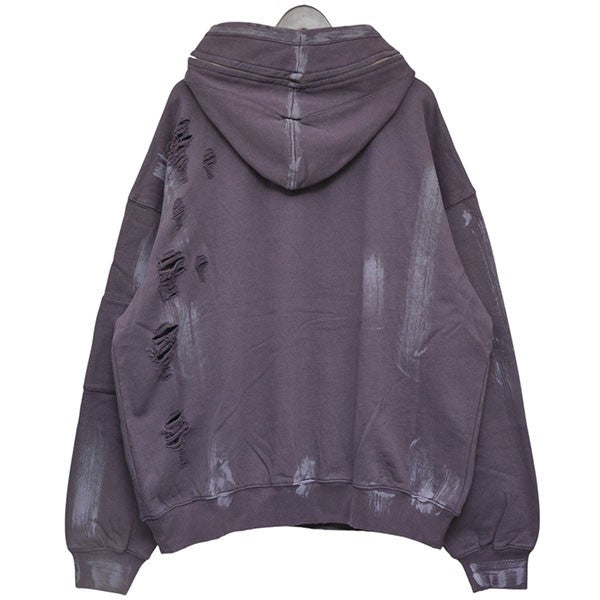 PERSONSOUL RIPPED DIRTY HOODIE ダメージ加工プルオーバーパーカー スウェット 古着・中古-2枚目のアイテム画像