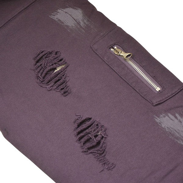 PERSONSOUL RIPPED DIRTY HOODIE ダメージ加工プルオーバーパーカー スウェット 古着・中古-5枚目のアイテム画像