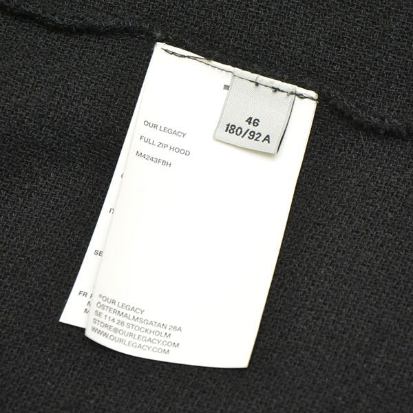 OUR LEGACY FULL ZIP HOOD シャギージップアップパーカー フードジャケット M4243FBH 古着・中古-7枚目のアイテム画像