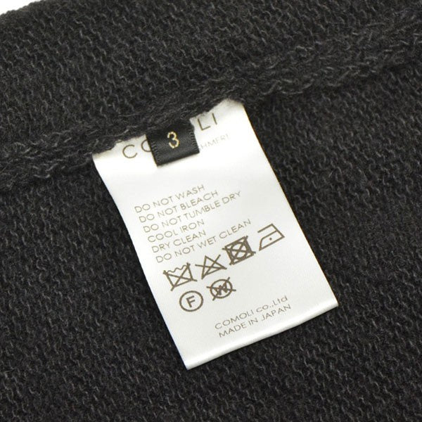 COMOLI 2024AW カシミヤ製品染 クルーネックニット プルオーバーセーター A03-06002 古着・中古-7枚目のアイテム画像