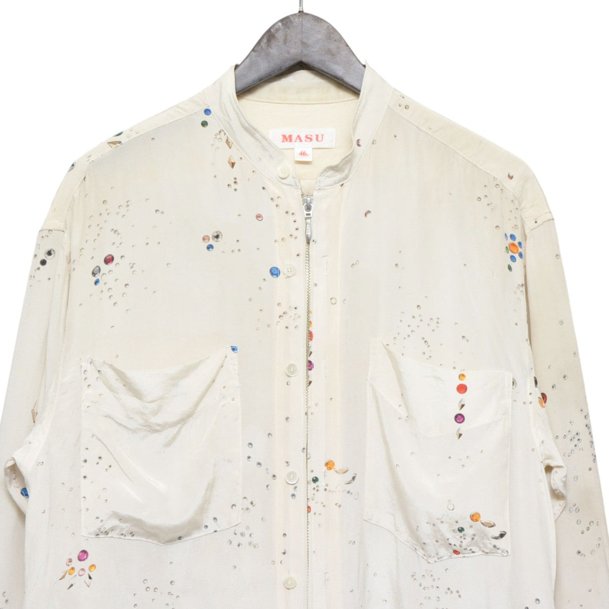 MASU 2023SS ZIP-UP GALAXY SILK SHIRT ジップアップギャラクシーシルクシャツ MMSS-SH0623 古着・中古-3枚目のアイテム画像