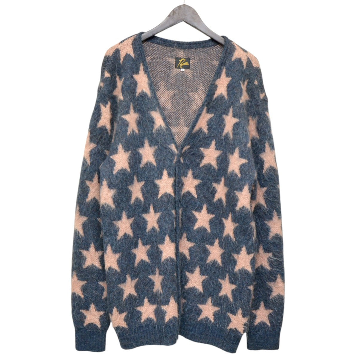 Needles 2020AW Mohair Cardigan Star 星柄モヘアカーディガン シャギーニット HM273 古着・中古-1枚目のアイテム画像
