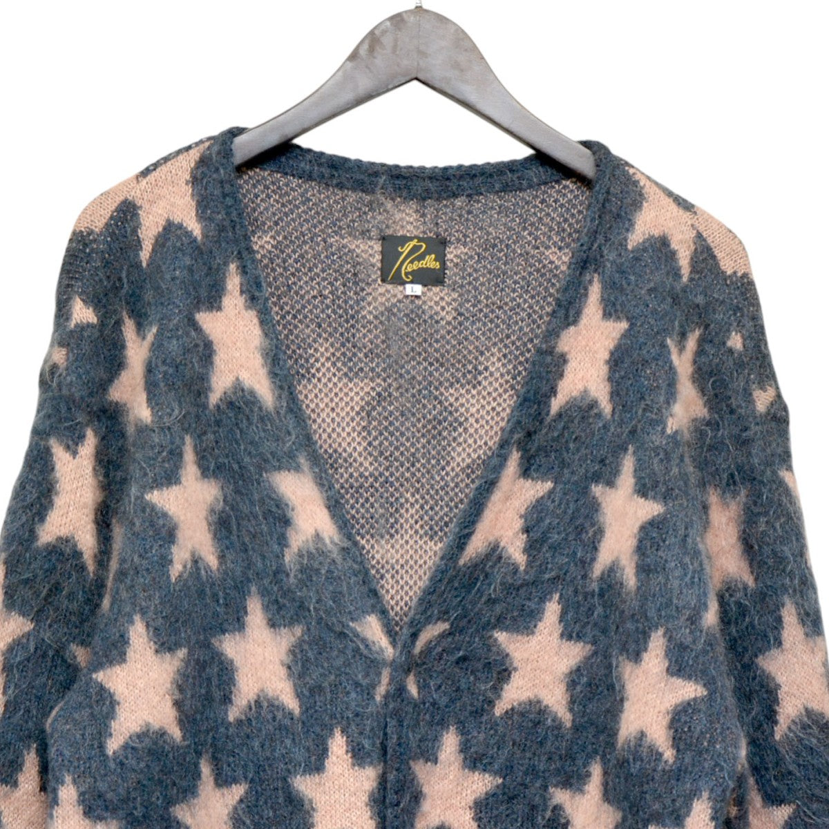 Needles 2020AW Mohair Cardigan Star 星柄モヘアカーディガン シャギーニット HM273 古着・中古-3枚目のアイテム画像