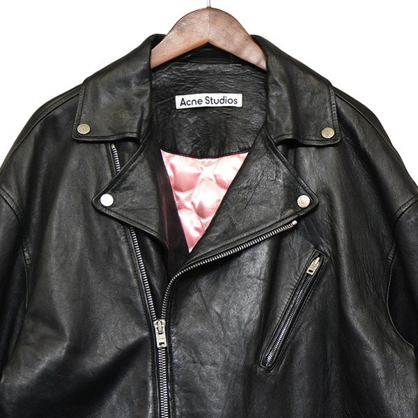 ACNE STUDIOS 2024SS DISTRESSED LEATHER JACKET ダブルライダースジャケット レザージャケット FN-MN-LEAT000255 古着・中古-4枚目のアイテム画像