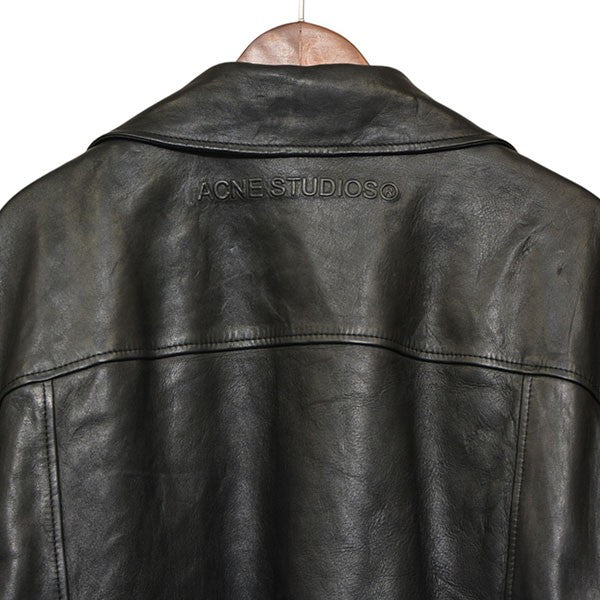 ACNE STUDIOS 2024SS DISTRESSED LEATHER JACKET ダブルライダースジャケット レザージャケット FN-MN-LEAT000255 古着・中古-5枚目のアイテム画像