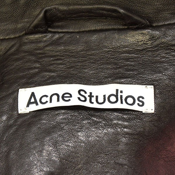 ACNE STUDIOS 2024SS DISTRESSED LEATHER JACKET ダブルライダースジャケット レザージャケット FN-MN-LEAT000255 古着・中古-9枚目のアイテム画像