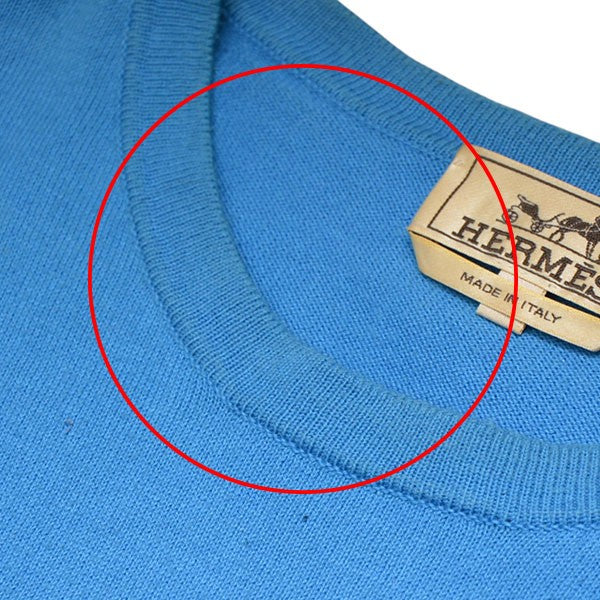 HERMES カシミヤ混ぜコットンラインニット クルーネックセーター 古着・中古-6枚目のアイテム画像