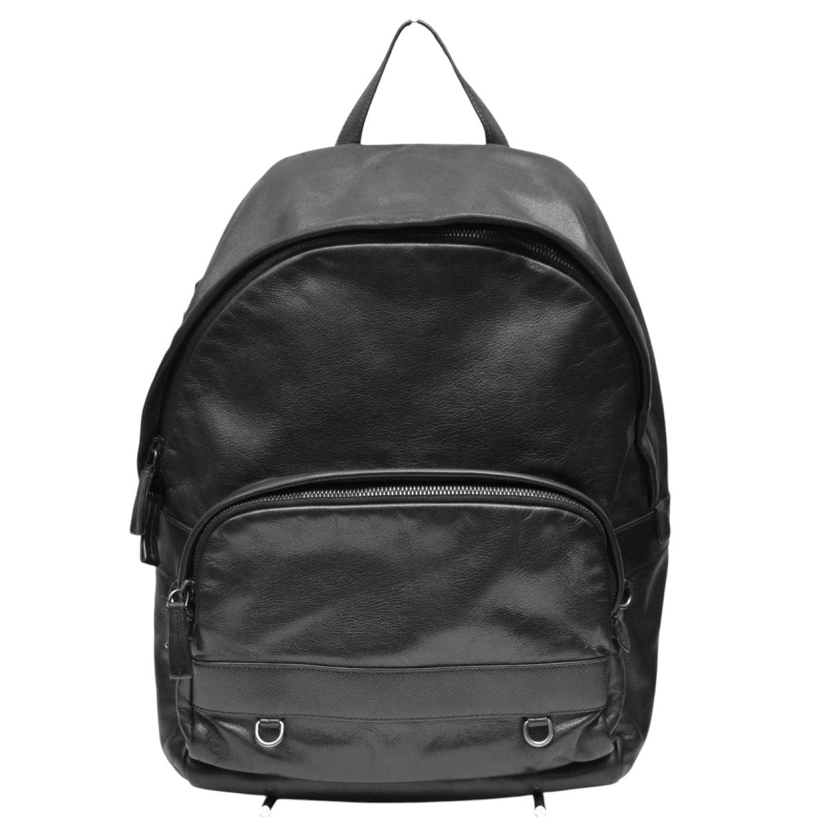 PRADA 三角ロゴプレートレザーバックパック リュック 2VZ066 古着・中古-1枚目のアイテム画像