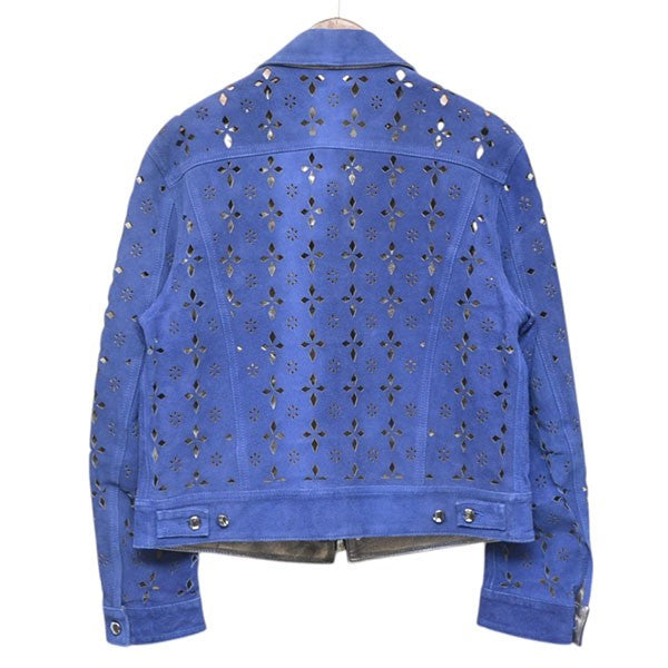 MASU 2023SS DIAMOND-CUT LEATHER JACKET ダイアモンドカットレザージャケット スウェードトラッカージャケット MMSS-BL0723 古着・中古-2枚目のアイテム画像