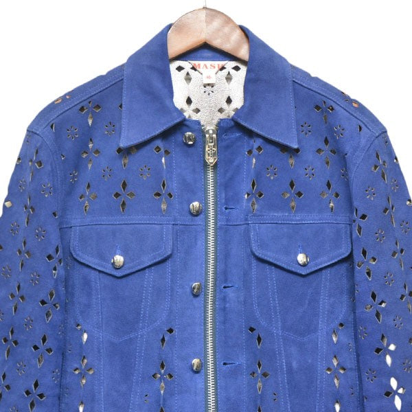 MASU 2023SS DIAMOND-CUT LEATHER JACKET ダイアモンドカットレザージャケット スウェードトラッカージャケット MMSS-BL0723 古着・中古-4枚目のアイテム画像