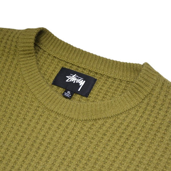 stussy WAFFLE KNIT CASHMERE CREW カシミヤワッフルクルーネックニット セーター 117257 古着・中古-3枚目のアイテム画像
