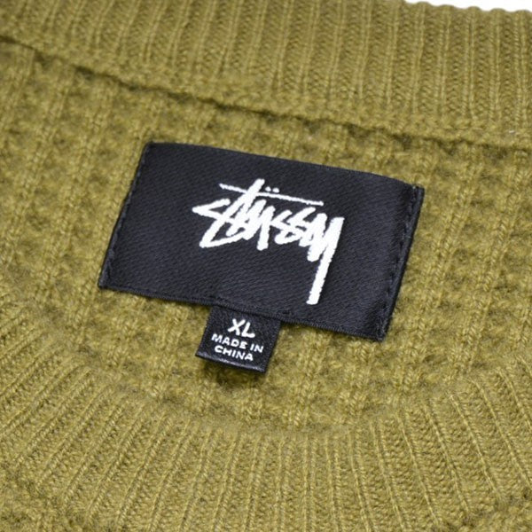 stussy WAFFLE KNIT CASHMERE CREW カシミヤワッフルクルーネックニット セーター 117257 古着・中古-6枚目のアイテム画像