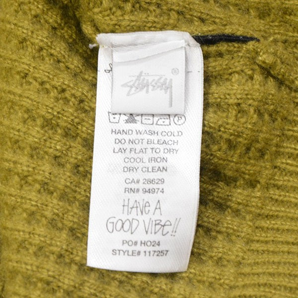 stussy WAFFLE KNIT CASHMERE CREW カシミヤワッフルクルーネックニット セーター 117257 古着・中古-7枚目のアイテム画像