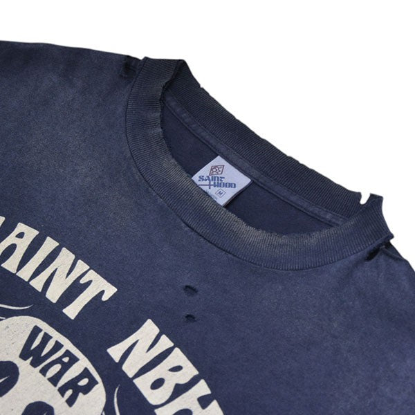SAINT MICHAEL×NEIGHBORHOOD 2025SS SS TEE SAINT NBHD USED加工プリントTシャツ SM-HR3-0000-C71 古着・中古-3枚目のアイテム画像