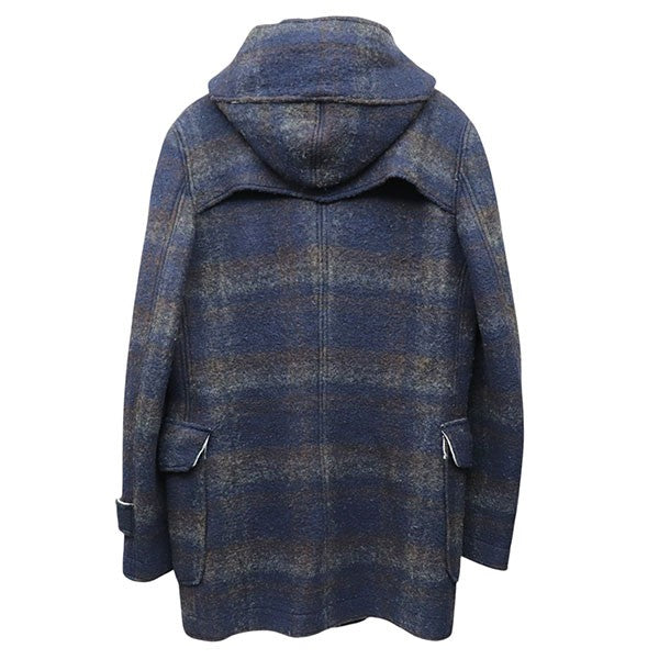 2012AW　圧縮ウールPコート　チェックフーデッドピーコート　ハーフコート　FLY 5793729504