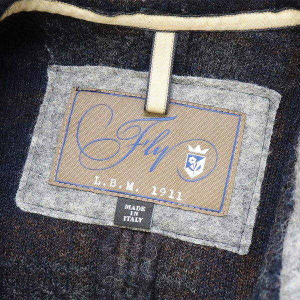 2012AW　圧縮ウールPコート　チェックフーデッドピーコート　ハーフコート　FLY 5793729504