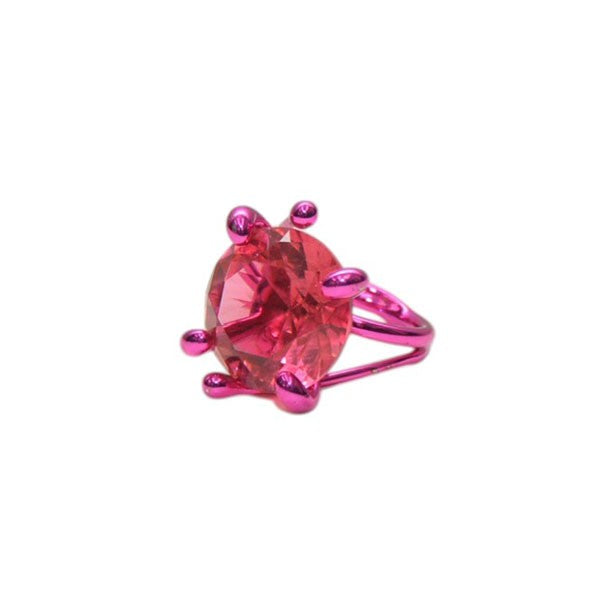 HUGO KREIT Pink XL Stone Ring ストーンリング 指輪 古着・中古-1枚目のアイテム画像