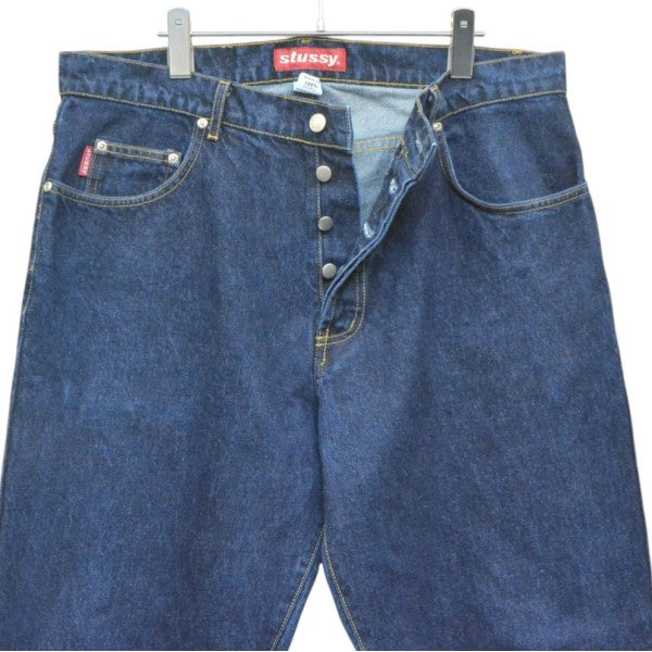 OLD STUSSY　USA MADE　赤タグ　ワイドデニムパンツ