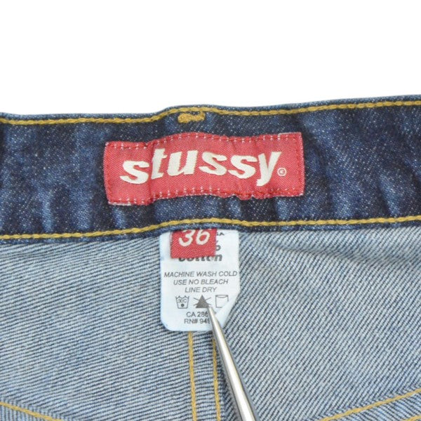 OLD STUSSY　USA MADE　赤タグ　ワイドデニムパンツ